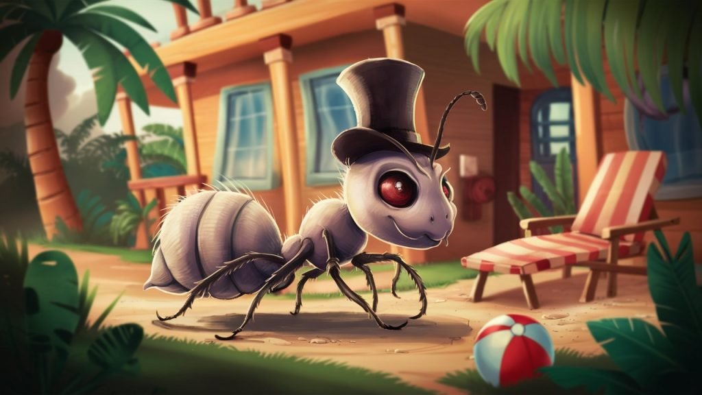 cartoon of a ghost ant in a New Smyrna Beach home